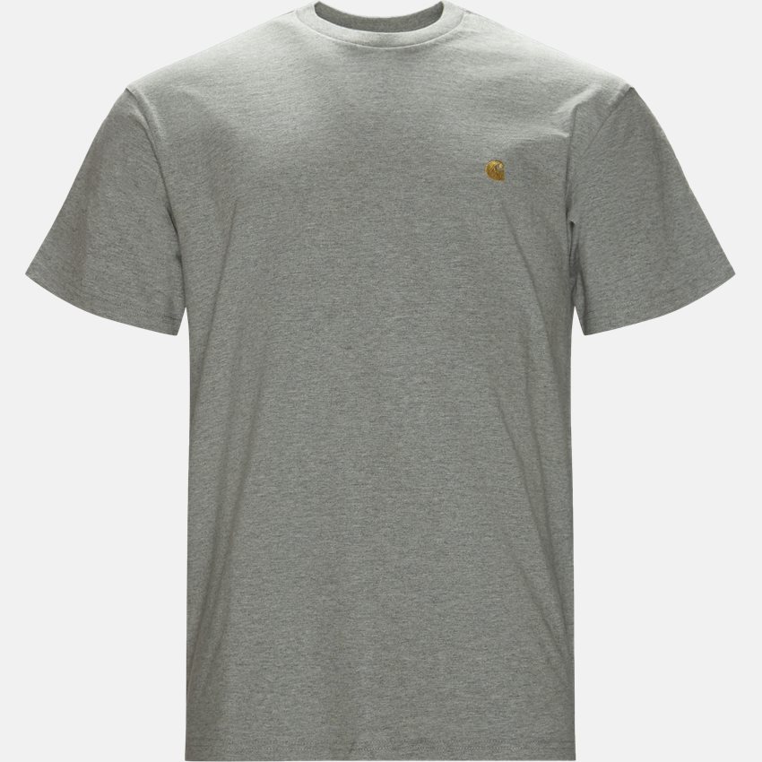 Carhartt WIP T-shirts S/S CHASE. I026391 GREY HTR/GOLD